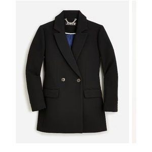 J.Crew Womens Evening Blazer-jacket Italian Double Cloth Wool Black Size 4